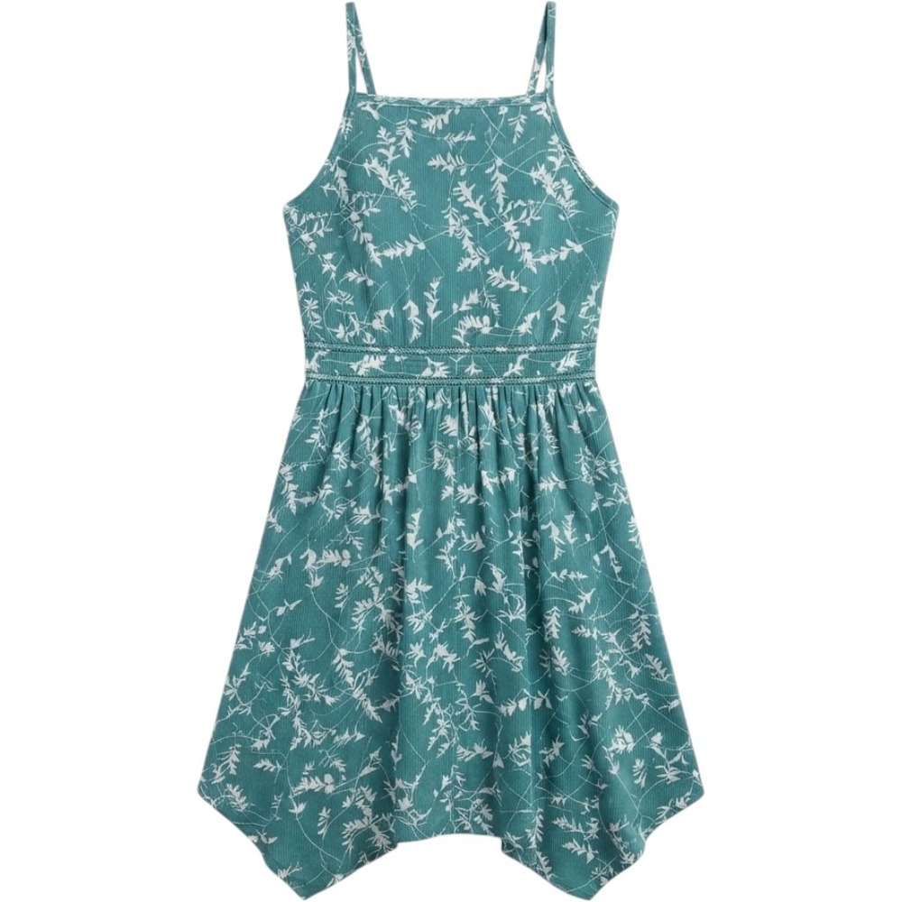 Club Monaco Teal Green 100% Silk Botanical Floral Lined Midi Dress 4 NEW MSRP298